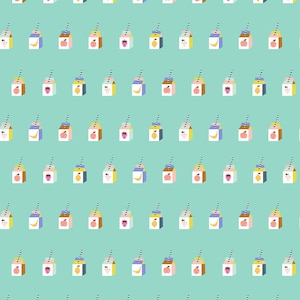 Smoothies au soleil - Tissu bleu sarcelle | demi-cour | Duchess Plum pour le coton et l'acier