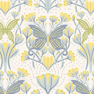 Butterfly Reflection Dawn | half yard | Art Gallery Fabrics | Katie O&#39;Shea | Fresh Linen Collection | Quilting Cotton