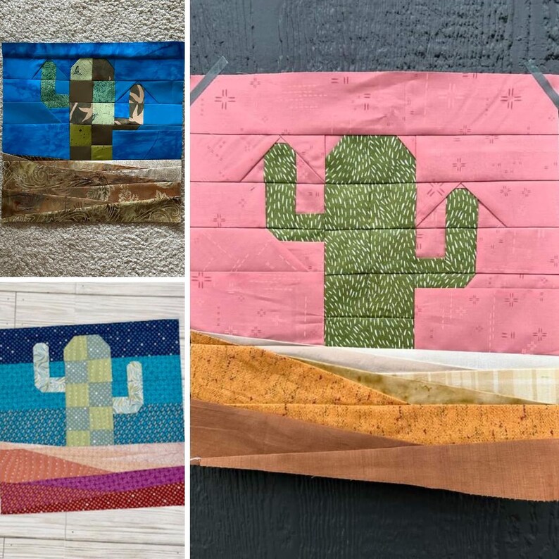 Desert Cactus FPP Block - Etsy