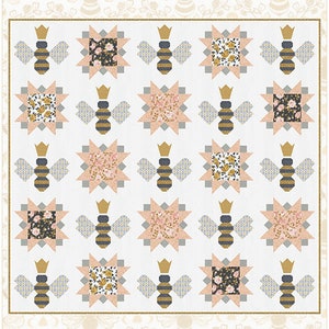 Queen Bee Paper Pattern by Sweetfire Road- quilt pattern- intermediate pattern, large quilt pattern, paper pattern