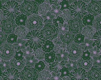 Garden Party Party Floral Outline | by the half yard