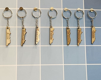 Royal Caribbean Cruise Ship Keychain: Engraved Wood, Vacation Gift