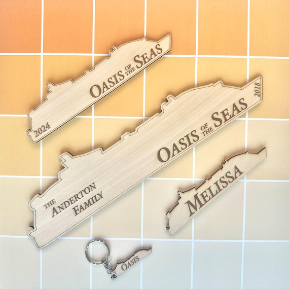 Personalized Wooden Cruise Ship Magnet: Royal Caribbean Oasis Class