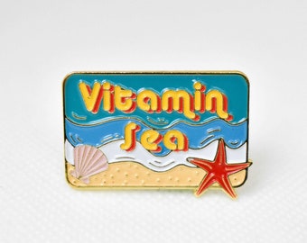 Vitamin Sea Cruise Pin - Funny Vacation Relaxation Enamel Pin