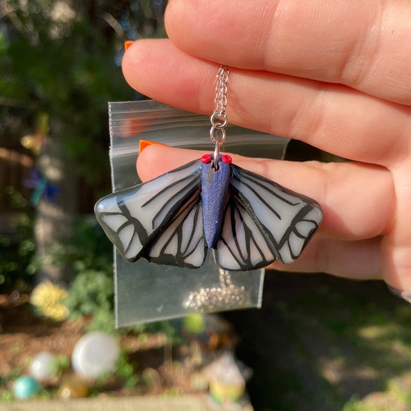 Stained Glass Moth Necklace & Pendant | Butterfly Lepidoptera | Wings | Nature Inspired Jewelry | Bug | Insect | Mothers Day Gift Idea