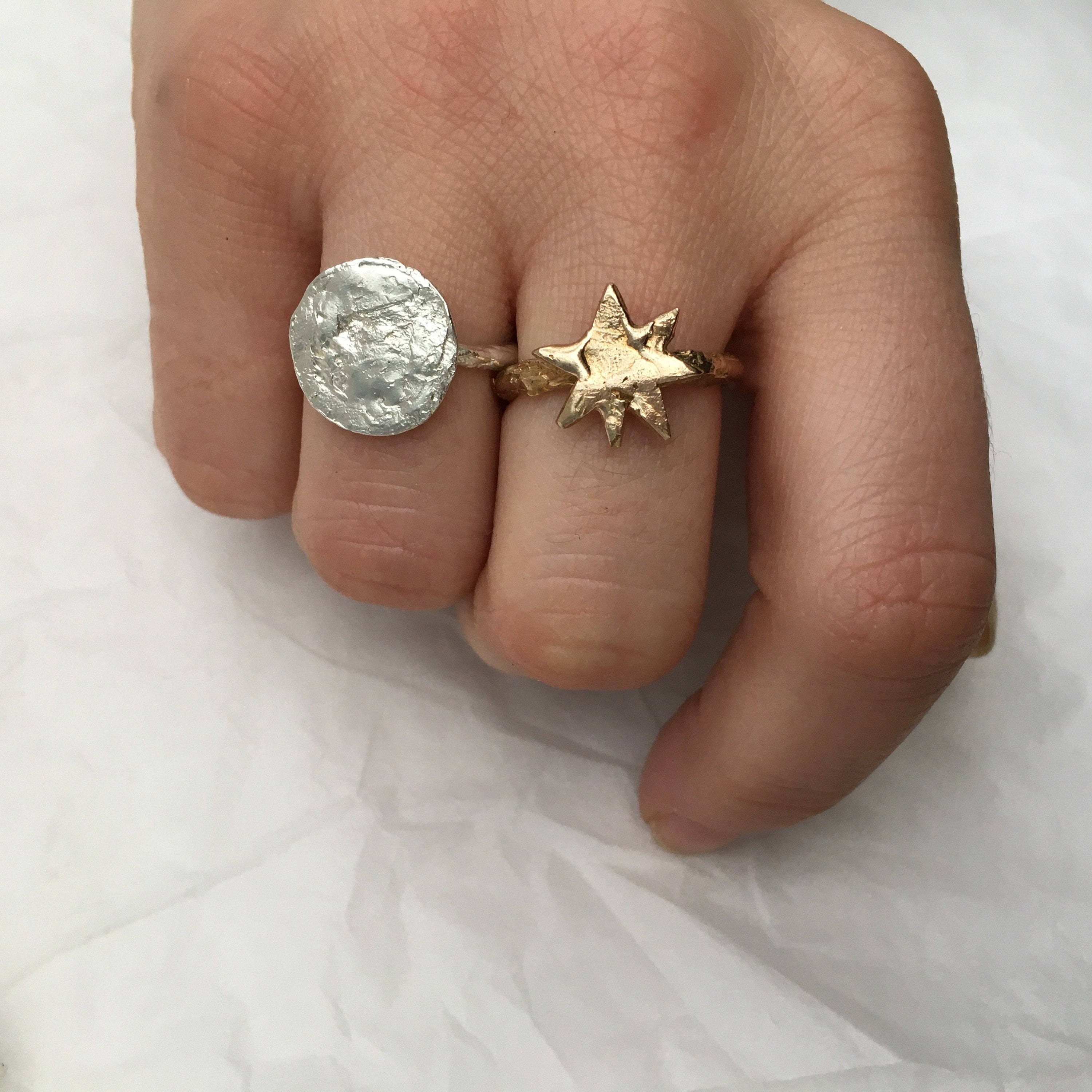 A S T R A Star Ring Bronze Celestial Star Ring Hand made Etsy