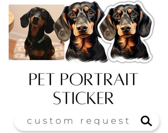 Custom Dog/Pet Portrait sticker, Includes 4 Stickers! | Dog Stickers, Pet Stickers, Waterproof Sticker, Dog Face Sticker, Custom Dog sticker