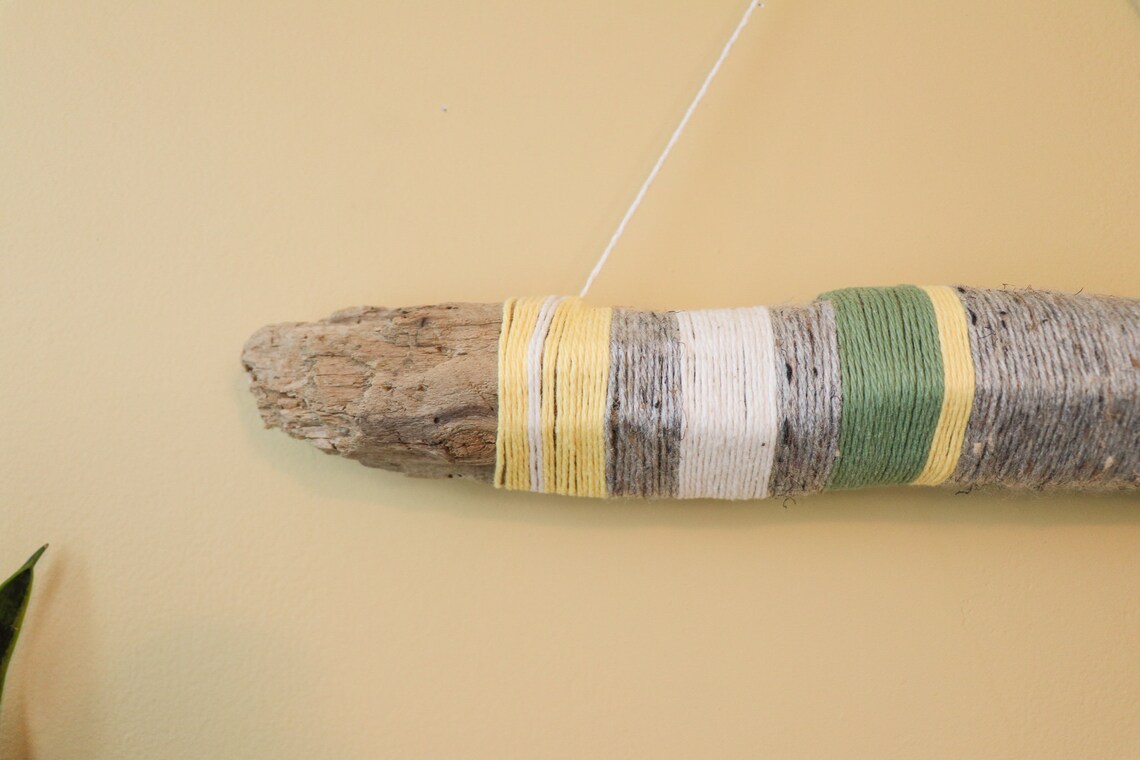 Yarn Wrapped Driftwood Wall Decor Etsy