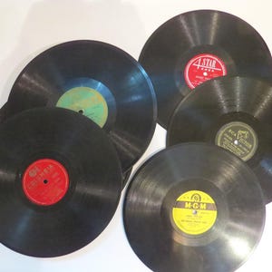 Vintage 10" Inch Vinyl Records For Crafts Decorating Wall Art Music Home Decor 1940-50s U Pick!
