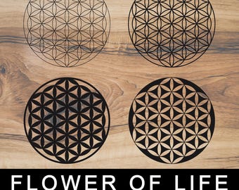Flower of Life, Sacred Geometry, Digital Bundle, Laser Cut, Engraving Files, CNC Carving, Cricut Cutter, Print Svg, Png, Eps, Dxf, Pdf, Jpg