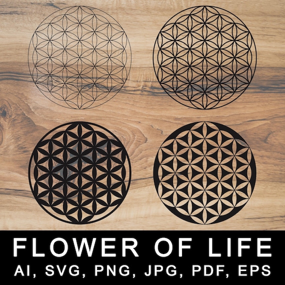 Flower of Life, Sacred Geometry, Digital Bundle, Laser Cut, Engraving Files, CNC Carving, Cricut Cutter, Print Svg, Png, Eps, Dxf, Pdf, Jpg