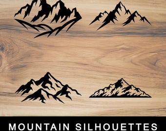 Mountain Silhouette Digital Bundle, Laser Cut Files (svg, png, eps, dxf, pdf, jpg)