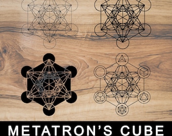 Metatron's Cube, Sacred Geometry, Digital Bundle, Laser Cut, Engraving Files, CNC Carving, Cricut Cutter, Print Svg, Png, Eps, Dxf, Pdf, Jpg
