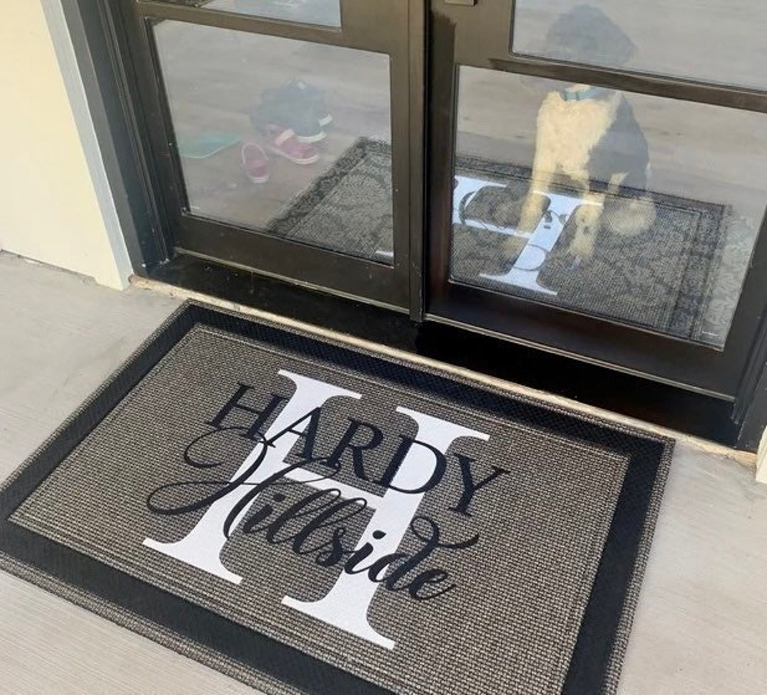 4ft Custom Phrase Doormat Large Doormat Name & Initial Mat Etsy