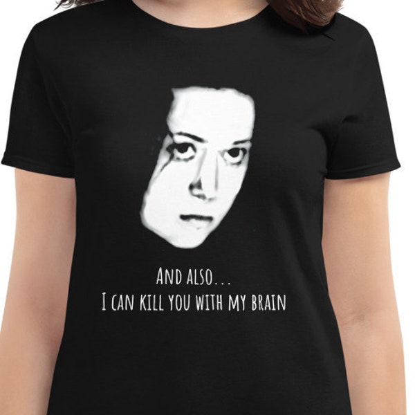 Spooky Cute Sci-Fi River Tam "I can kill you with my brain" tee