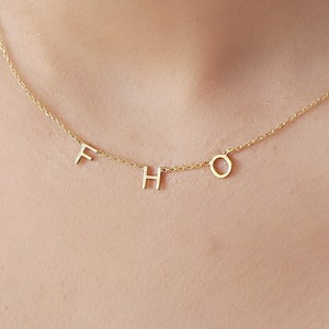Collar con letras personalizado, collar con nombre delicado, joyería con nombre inicial personalizada, collar con inicial delicada, regalo de San Valentín