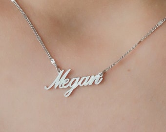 Sequin Chain Gold Name Necklace 14K 