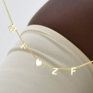 Erste Buchstabe Halskette, Buchstaben Herz Halskette, Herz Buchstaben, Gold Halskette, Geschenk für Frau Valentinstag Geschenk