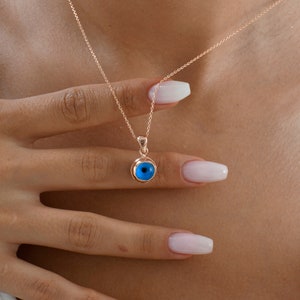 Evil Eye Necklace , Minimalist Necklace , Dainty Evil Eye Necklace , Handmade Jewelry , Personalized Gifts Valentine&#39;s Day Gift