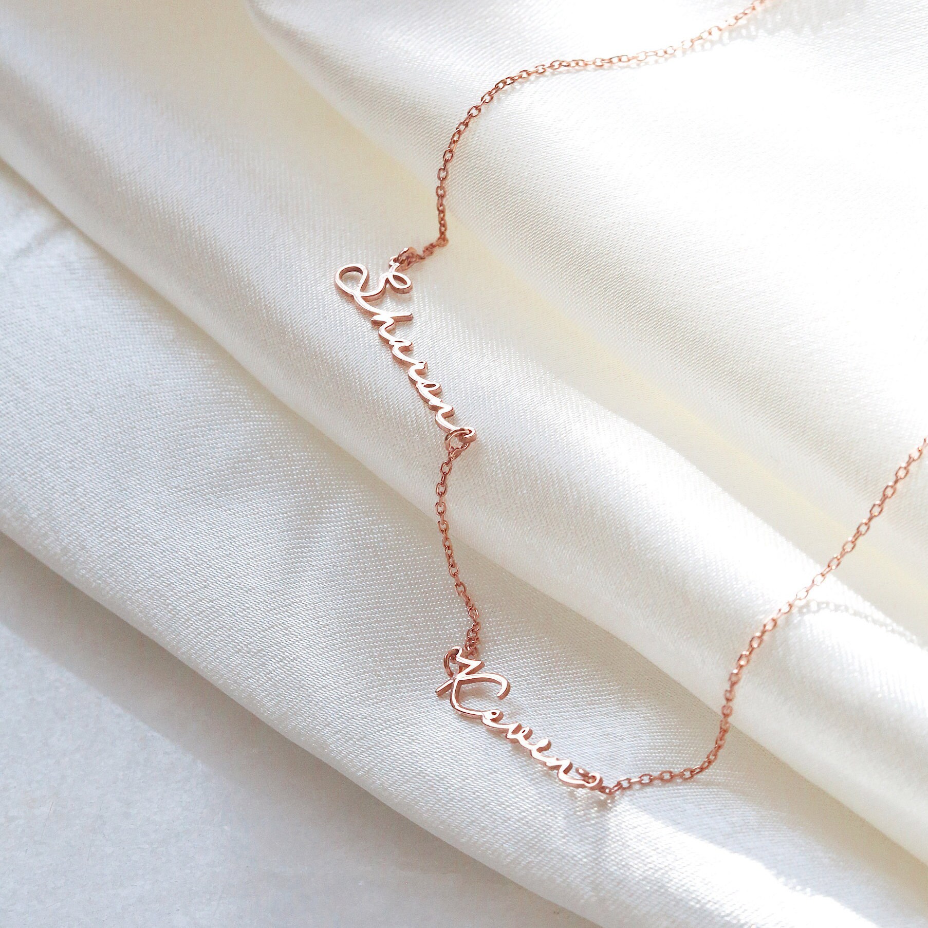 Custom Names Necklace two Names Necklace Children Names Etsy