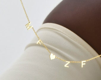 Erste Buchstabe Halskette, Buchstaben Herz Halskette, Herz Buchstaben, Gold Halskette, Geschenk für Frau