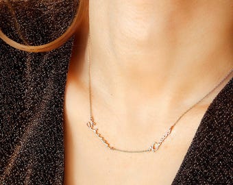 Aangepaste 14K gouden naamketting, sierlijke naamsieraden, minimalistische ketting, alledaagse sieraden, Moederdagcadeau voor haar