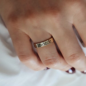 Dated Ring , Personalized Wedding Ring , Name Ring , Gift for Mother , Engraved Ring , Custom Jewelry , Wedding Band image 4