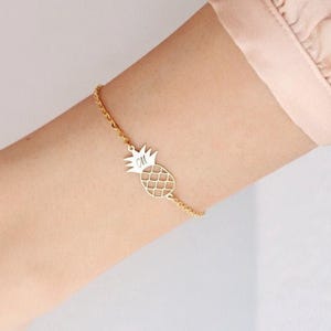 Anfang Armband, Ananas Armband, Brief Armband, Geschenk für sie, Anfang Armband Valentinstag Geschenk