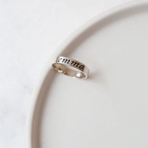 Dated Ring , Personalized Wedding Ring , Name Ring , Gift for Mother , Engraved Ring , Custom Jewelry , Wedding Band image 7