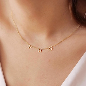Collar con letras personalizado, collar con nombre delicado, joyería con nombre inicial personalizada, collar con inicial delicada, regalo de San Valentín