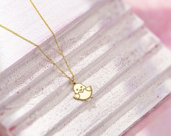 かわいいひよこのネックレス、金メッキネックレス、女性用ジュエリー