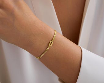 Dainty Knot Bracelet , Couples Bracelets , Love Knot Jewelry ,Everyday Jewelry Gift for Mom Sister Best Friend , Everyday gift