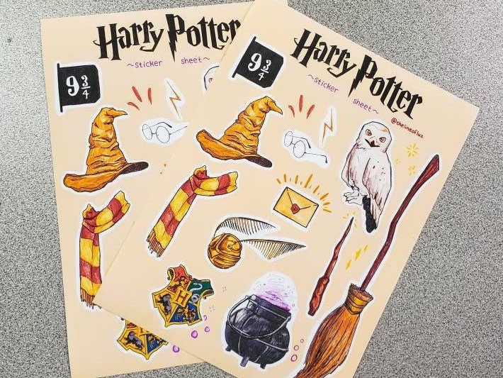 Harry Potter Sticker Sheet Hogwarts Sticker Sheet for Bullet Etsy