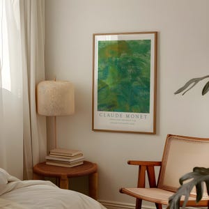 Claude Monet Print, Monet Poster, Monet Wall Decor, Monet Wall Art, Monet Paintings Farmhouse Decor, Cottagecore, Green Abstract