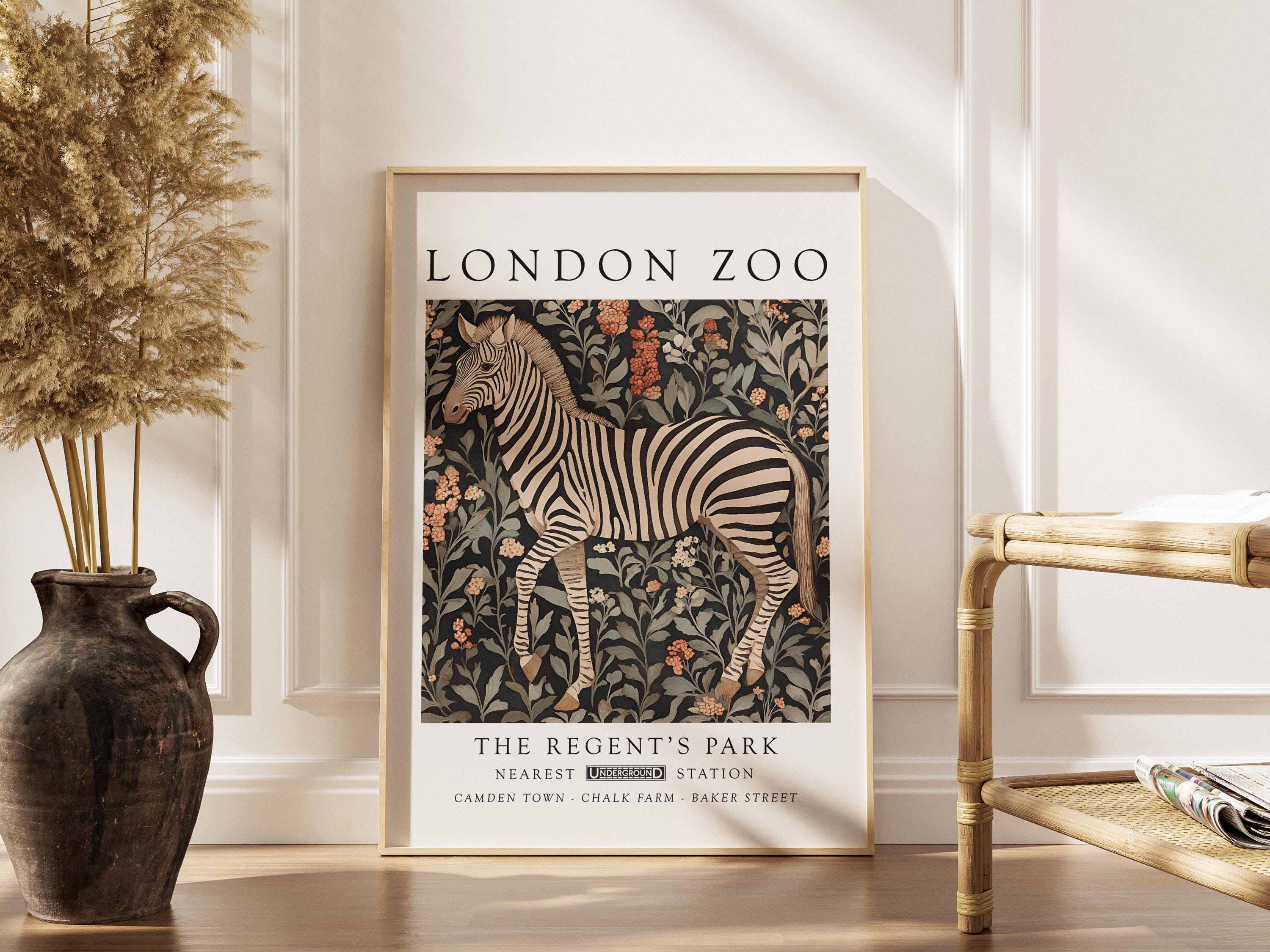 William Morris Zebra Print: Vintage London Zoo Poster - Etsy