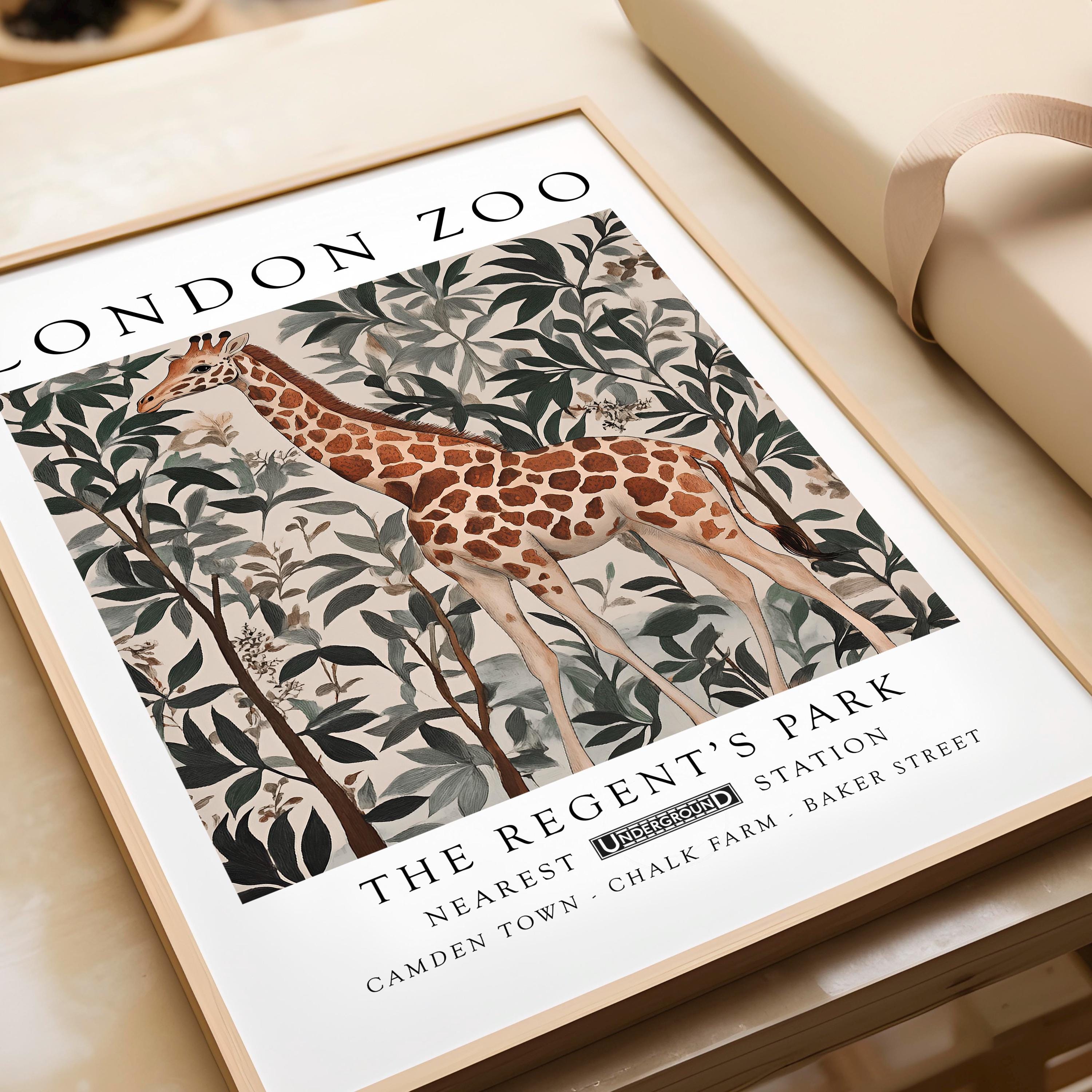 William Morris Giraffe Print: Vintage London Zoo Poster - Etsy Israel
