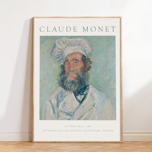 Claude Monet Print, Monet Poster, Monet Wall Decor, Monet Wall Art, Monet Paintings Farmhouse Decor, Cottagecore, Impressionism, Chef