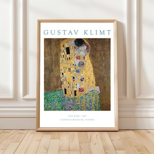 Gustav Klimt Poster Print, Art Nouveau Painting Wall Art, Portrait Artwork, Classic Museum Print for Home Decor, Gallery Wall Art, The Kiss