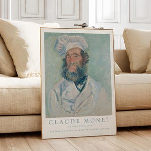 Claude Monet Print, Monet Poster, Monet Wall Decor, Monet Wall Art, Monet Paintings Farmhouse Decor, Cottagecore, Impressionism, Chef