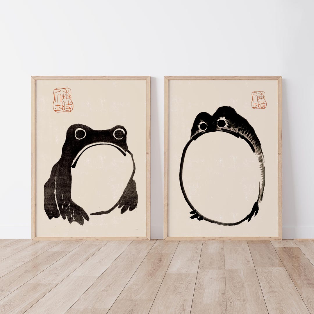 Japanischer Frosch Print Set: Matsumoto Hoji Ink Art, 2er-Set - Etsy.de