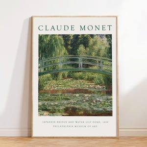 Lámina de Claude Monet, póster de Monet, decoración de pared de Monet, arte mural de Monet, pinturas de Monet, decoración de estilo rústico, estilo cottagecore, impresionismo, nenúfares.