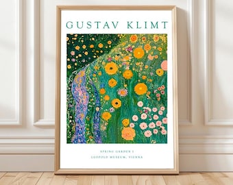 Vår Gustav Klimt inspirerad affischtryck, jugendmålning vägg, heminredning, galleriväggkonst, trädgårdsaffisch, trädgårdstryck, vår