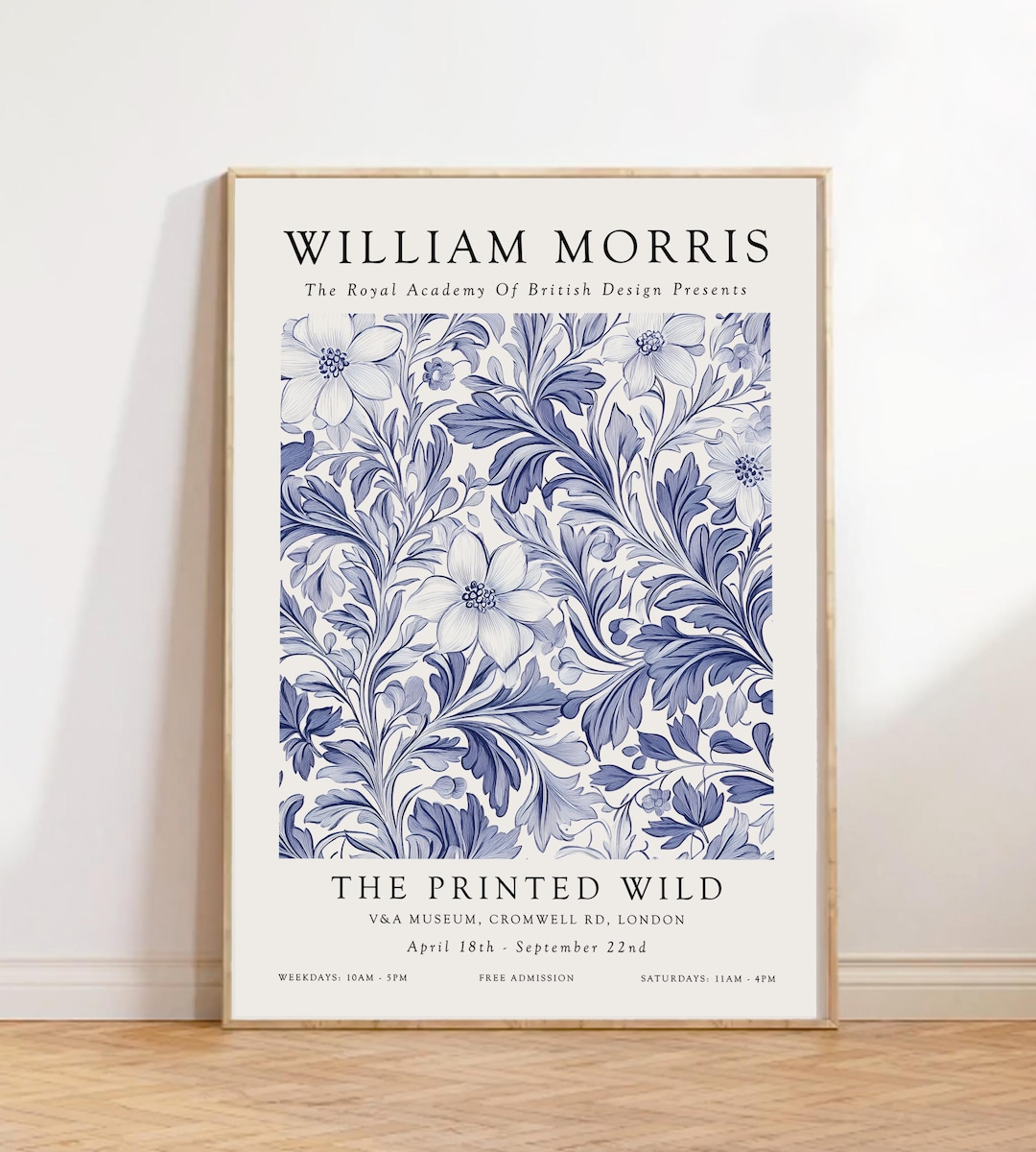 William Morris Inspired Vintage Poster Print, Floral Botanical Wall Art ...
