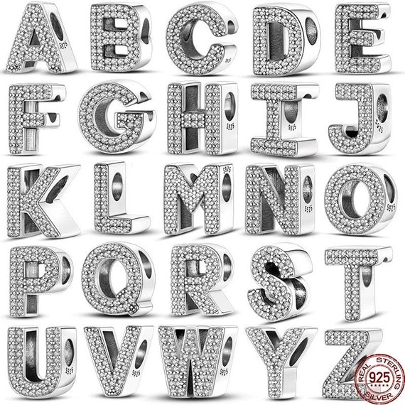 Pandora Charms for Bracelet 925 Sterling Silver Alphabet Letter Initial  Charms for Necklaces Pandora Charms Authentic Jewelry Charms 