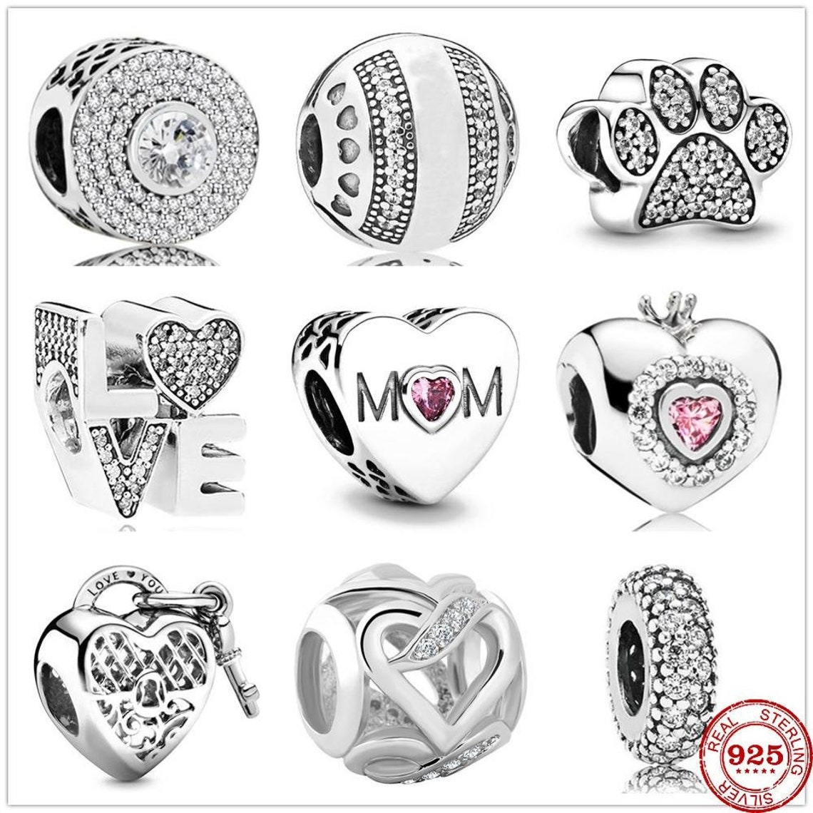 Authentic Pandora Charms For Bracelet Pendant Heart Mom Paw Etsy