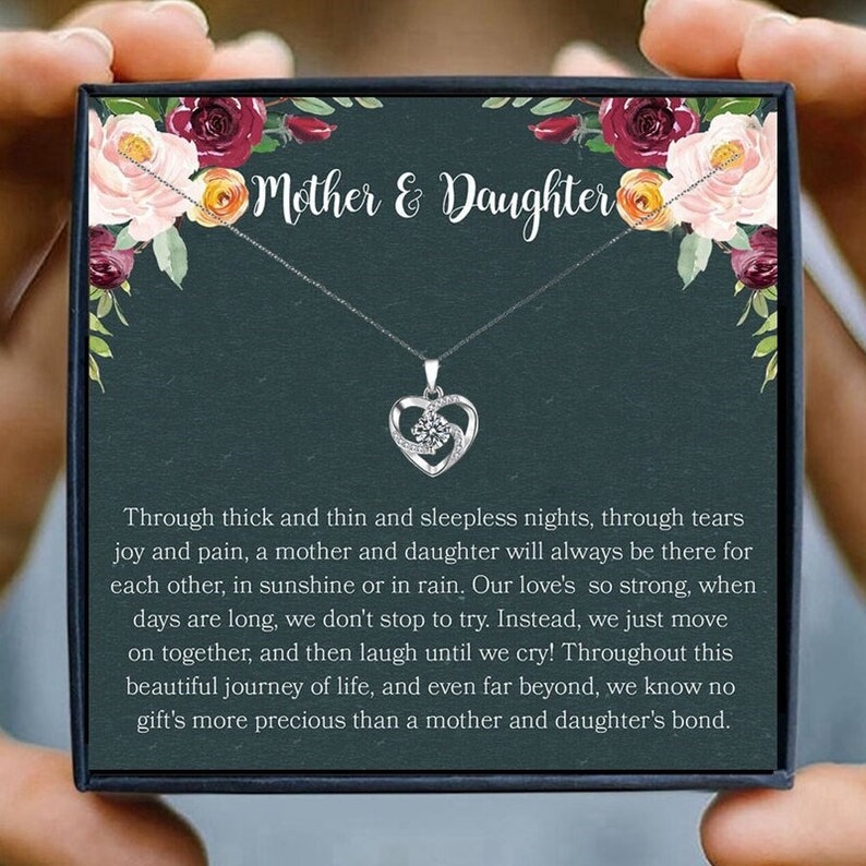 Mothers Necklace For Women Heart /& Love Mother Daughter Necklace Mother/'s Day Necklace Mothers Jewelry Mom Birthday Gift