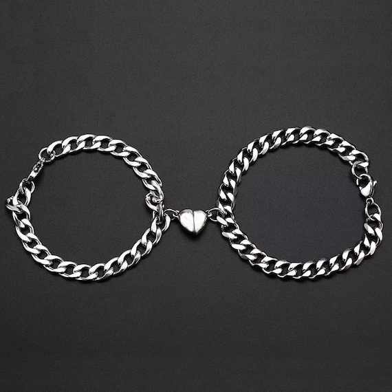 Magnetic Couple Bracelet Mutual Attraction Magnet Matching Bracelets Rope Braided Bracelet Set for His Her Couples BFF Friendship Jewelry 