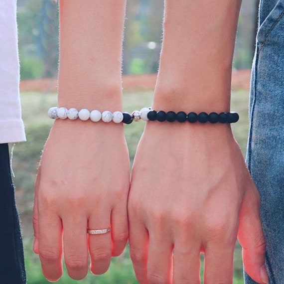 2pcs Couples Bracelet Creative Natural Stones Bead Wrap - Etsy