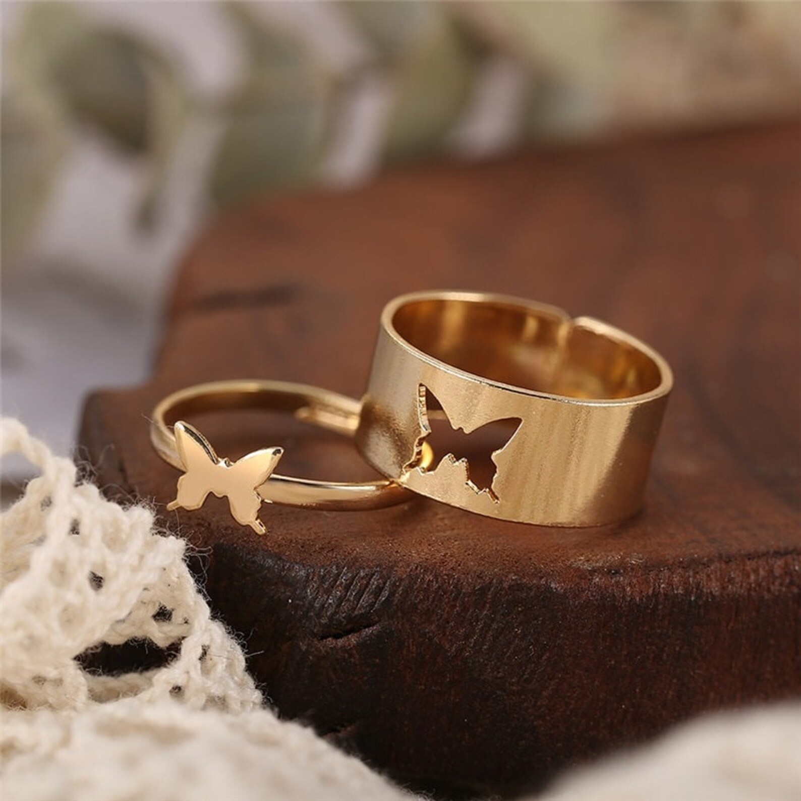 Couple Rings Set Butterfly Couple Rings For Women Matching Etsy