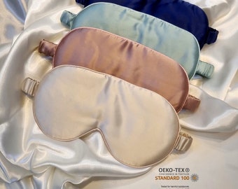 Luxe puur moerbeizijde slaapoogmasker | Zijden slaapmasker | 22 Momme Pure SILK Slaapmasker met luxe zijdevulling| Reisslaapmasker | Cadeau